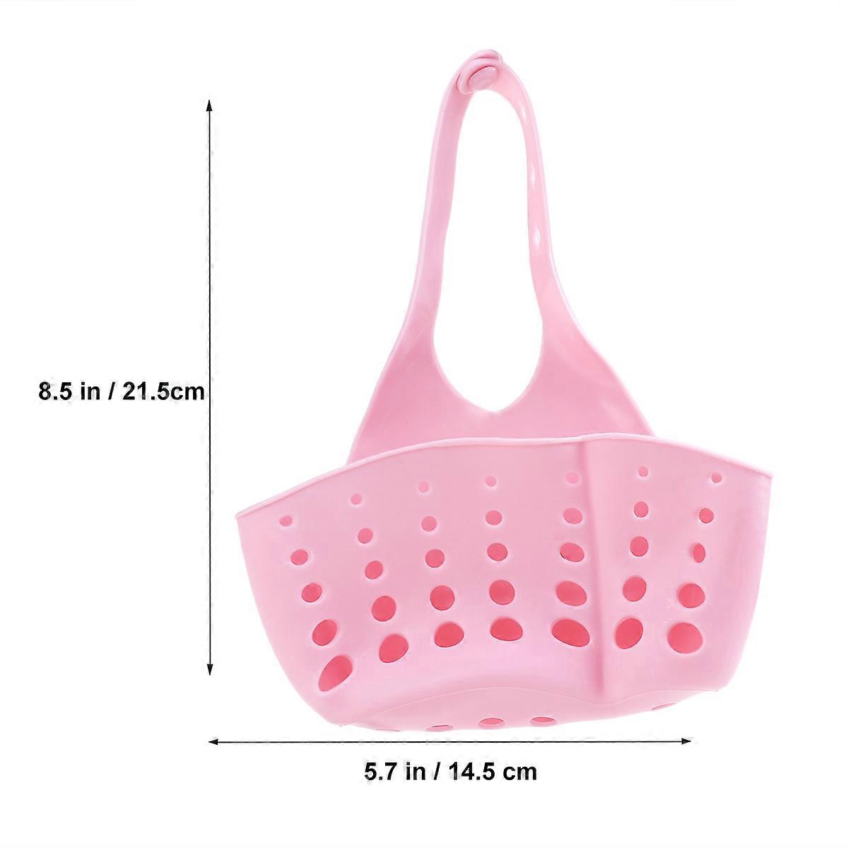 Hanging Drain Basket Sink Basket for Kitchen Storage Pink
