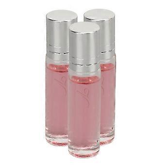 3 unidades de perfume roll-on com feromônios de 10ml, longa duração, fragrância feminina.