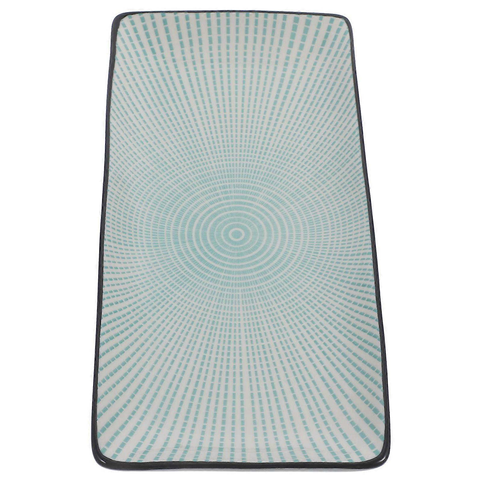 Blue Ceramic Sushi Plate Rectangular Plate for Kitchen Use 1Pcs