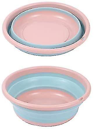 Portable Collapsible Silicone Wash Basin (pink Blue, Mini)