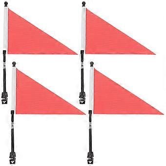 Banderas de seguridad para manillar de bicicleta, para decoración, 16 juegos, compuestas de poliéster rojo y metal.