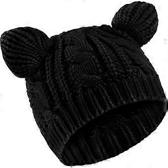 Gorro de orejas de gato lindo sombrero de punto de gato sombrero de punto de invierno damas y niñas torcer oreja de gato coreana de invierno