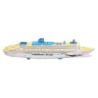 26-27 Kids Cruise Ship Model Sound Effects LED Light Universal Rotation Ocean Liner Boat Toy for Boys Girls(Without Battery)
