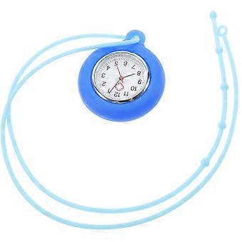 Montre de poche médicale suspendue, ronde, en silicone, 1 pièce, bleue