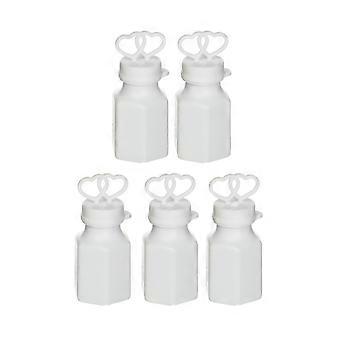 24pcs Botella de burbuja vacía Doble forma de corazón Burbujas de boda de barra de burbujas para decoración navideña de bodas (blanco)