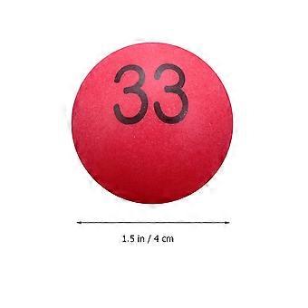 100 stuks 4cm pp tafeltennisballen bedrukte pongballen met nummer voor spelfeestdecoratie (rood)