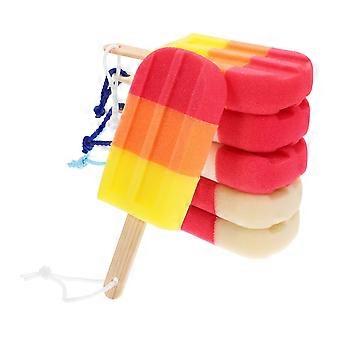 6Pcs Ice Cream Shaped Shower Body Sponge Scrubber Brush Exfoliating Body Washer