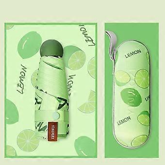 Mini Capsule Umbrella Cartoon Fruit Avocado Anti-Uv Upf50 + Folding Pocket Umbrella 6k Parasol Small Paraguas