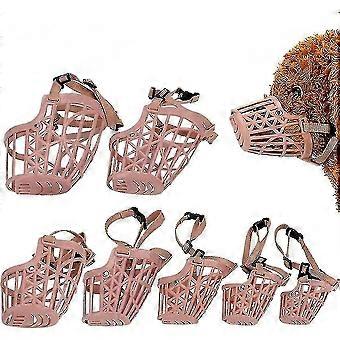 7pcs/set Softness Plastic Dog Muzzle, Anti Bite Adjustable Pet Basket, Dogs Training Mouth Cover Mesh Cage, Breathable Comfortable, For Small, Medium
