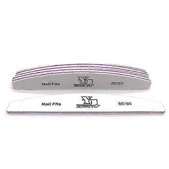 5Pcs Nail Files 80/100/150/180/240 Grit Double-sided Half Moon Sandpaper Nail File Cuticle Remover Buffer Manicure Tools