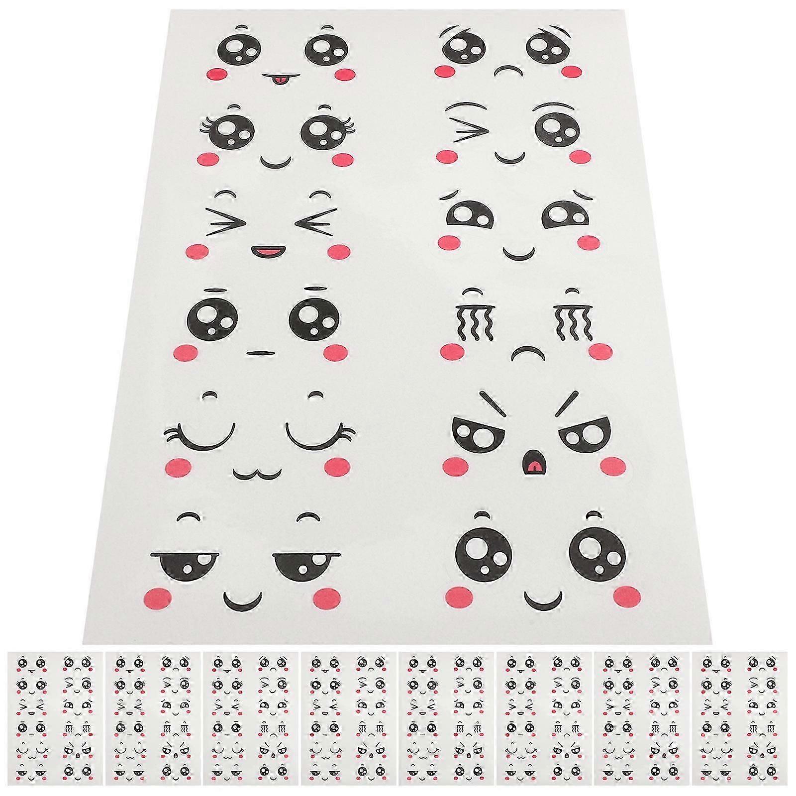 Sticker Decor Easter Egg Face Expression Stickers for Decoration 10 Sheets PVC