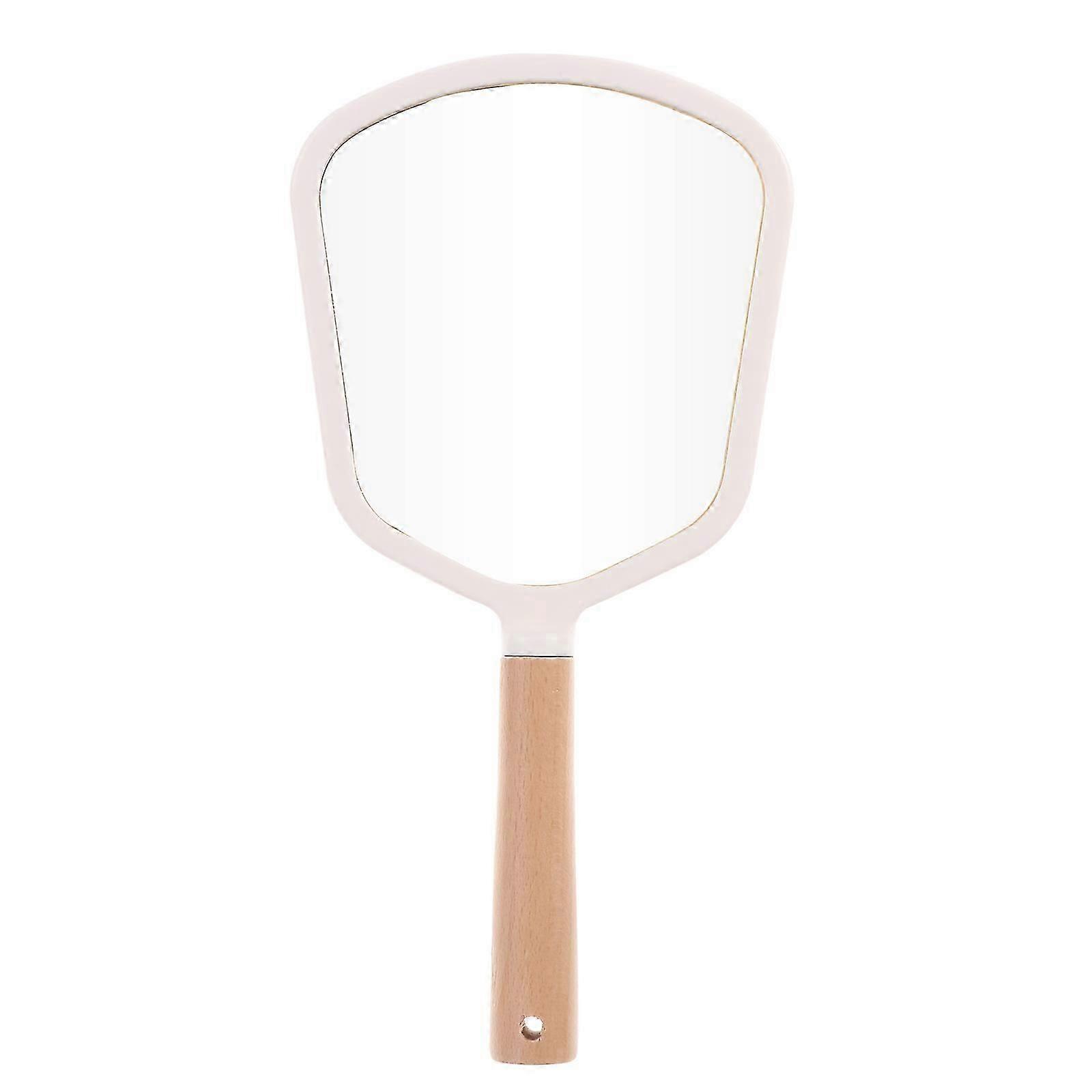 Cosmetic Makeup Mirror Solid Wood Handheld Mirror for Makeup Use 1Pcs
