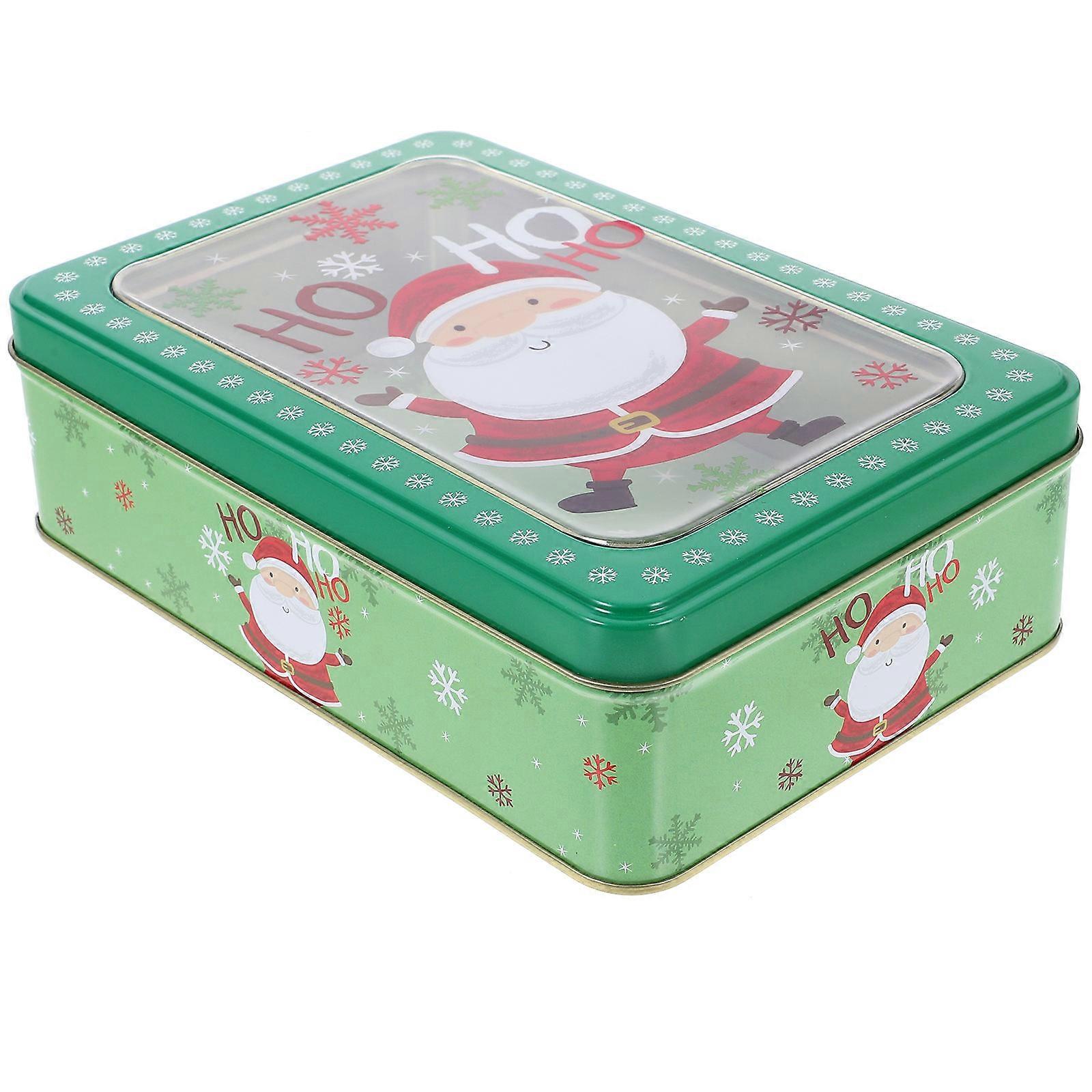 Christmas Cookie Tin Box for Storage 3Pcs Holiday Container with Window