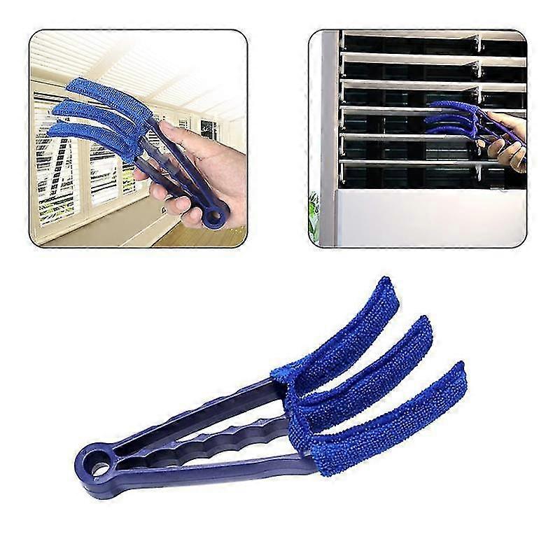 Multi-Function Car Air Vent Cleaning Brushes - Microfiber Handles compatible with Blinds, Windows, Keyboards, Sheets, Blue