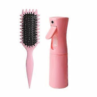 Curl Defining Brush and Spray Bottle Set, 2-Piece Hair Styling Kit for Wet Curls, Shaping and Defining Curls for Women