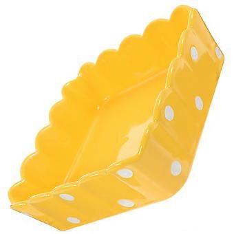 Ceramic Small Pet Feeding Bowl for Hamster 3Pcs Yellow Feeding Dish