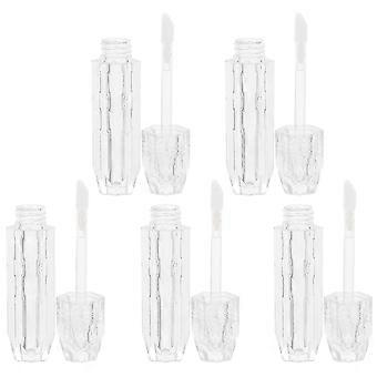 6-Pack Transparent Empty Lip Gloss Tubes - ABS Plastic Containers for DIY Lip Balm and Lipstick