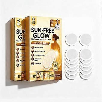 7 stuks UV-vrije zelfbruiningspleisters, Sun Free Glow micronaaldpleisters, gemakkelijk aan te brengen en te verwijderen, natuurlijke bruiningsversterker voor gezicht en lichaam