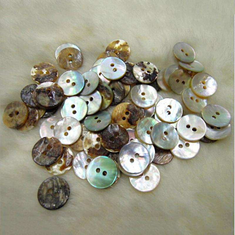 100 Pcs/pack Natural Mother Of Pearl Round Shell Sewing Buttons 10mm