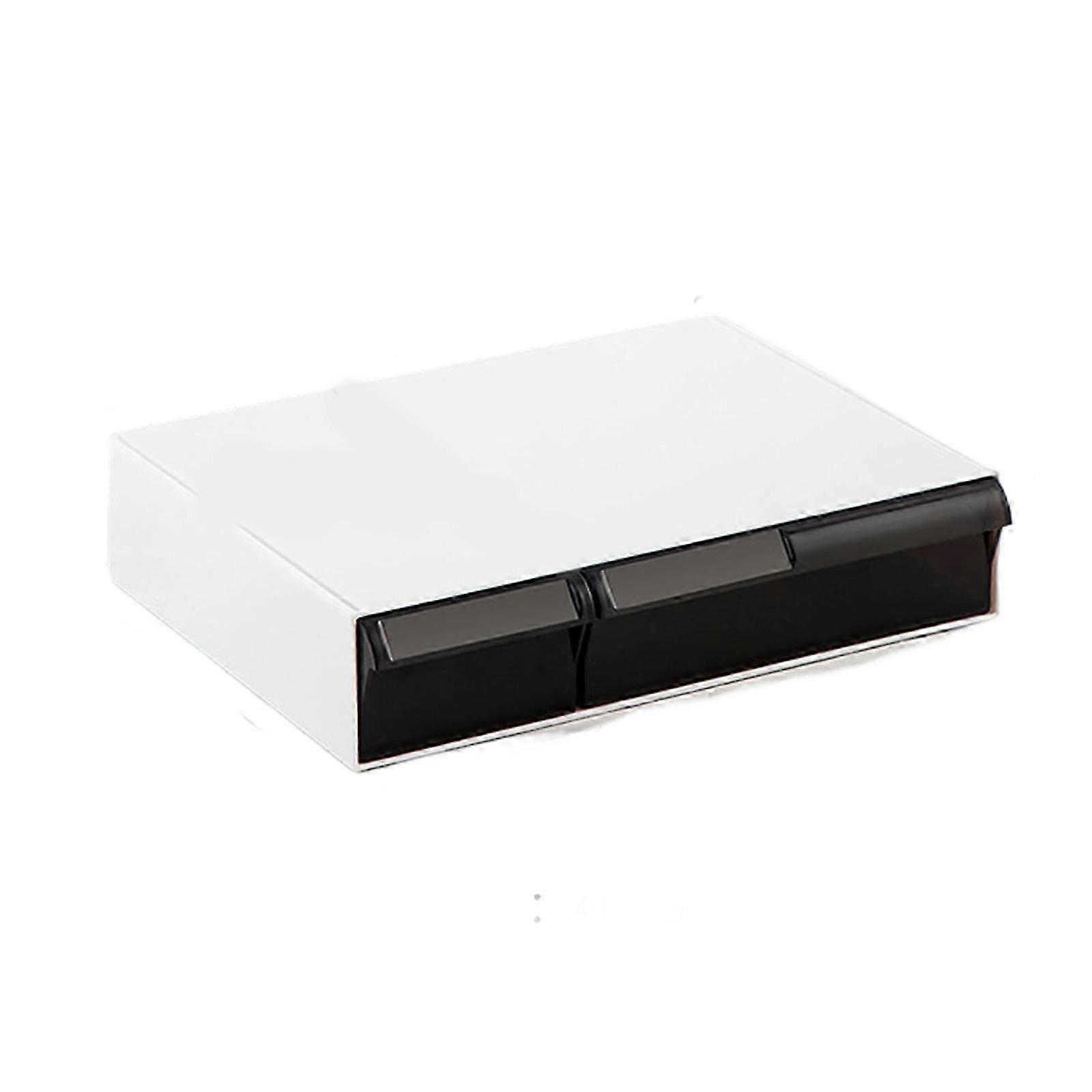 Transparent Storage Boxes Plastic Office Files Desktop Drawers Organization Large Capacity Stackable Black