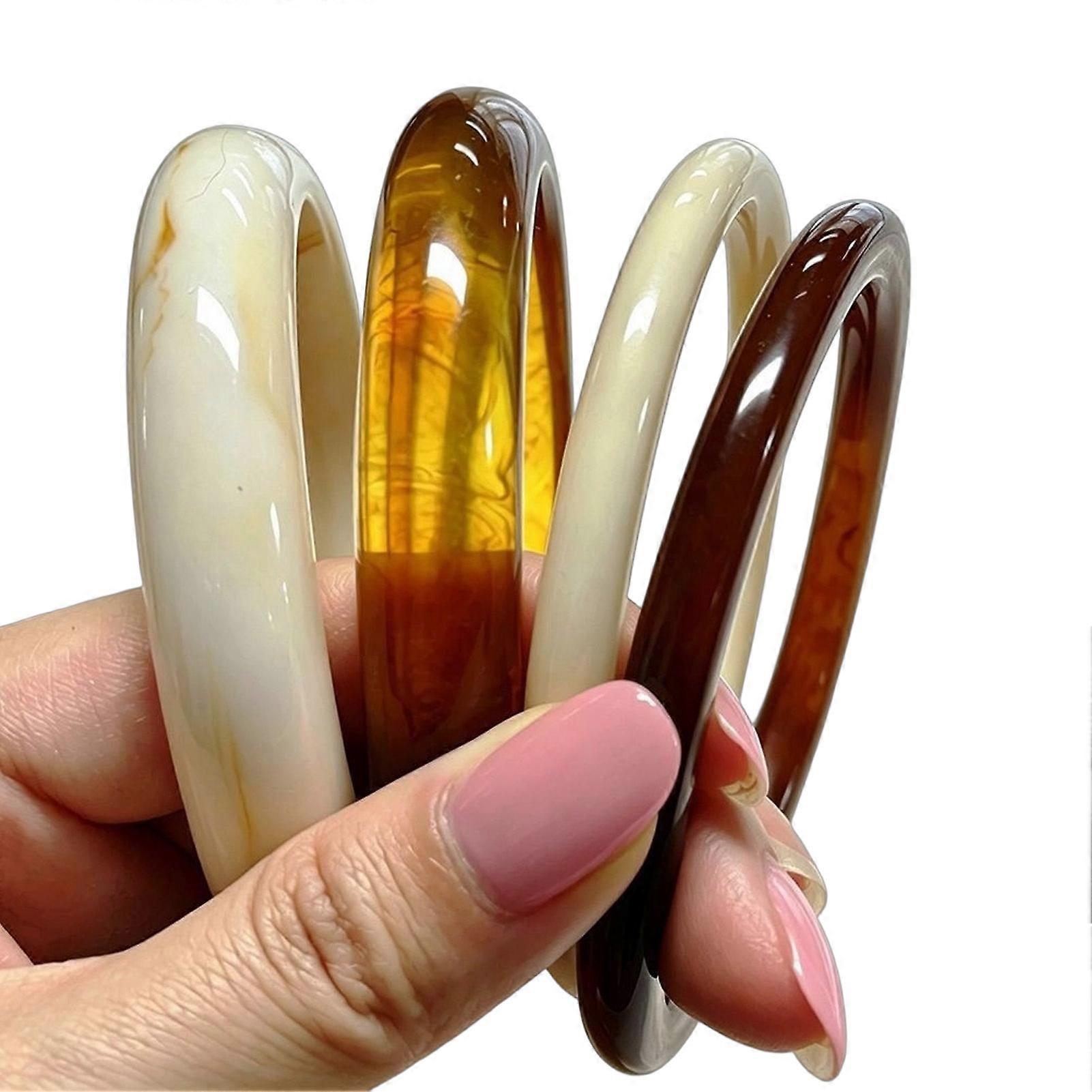 Wide Resin Bangle Set – Stackable Geometric Bracelets