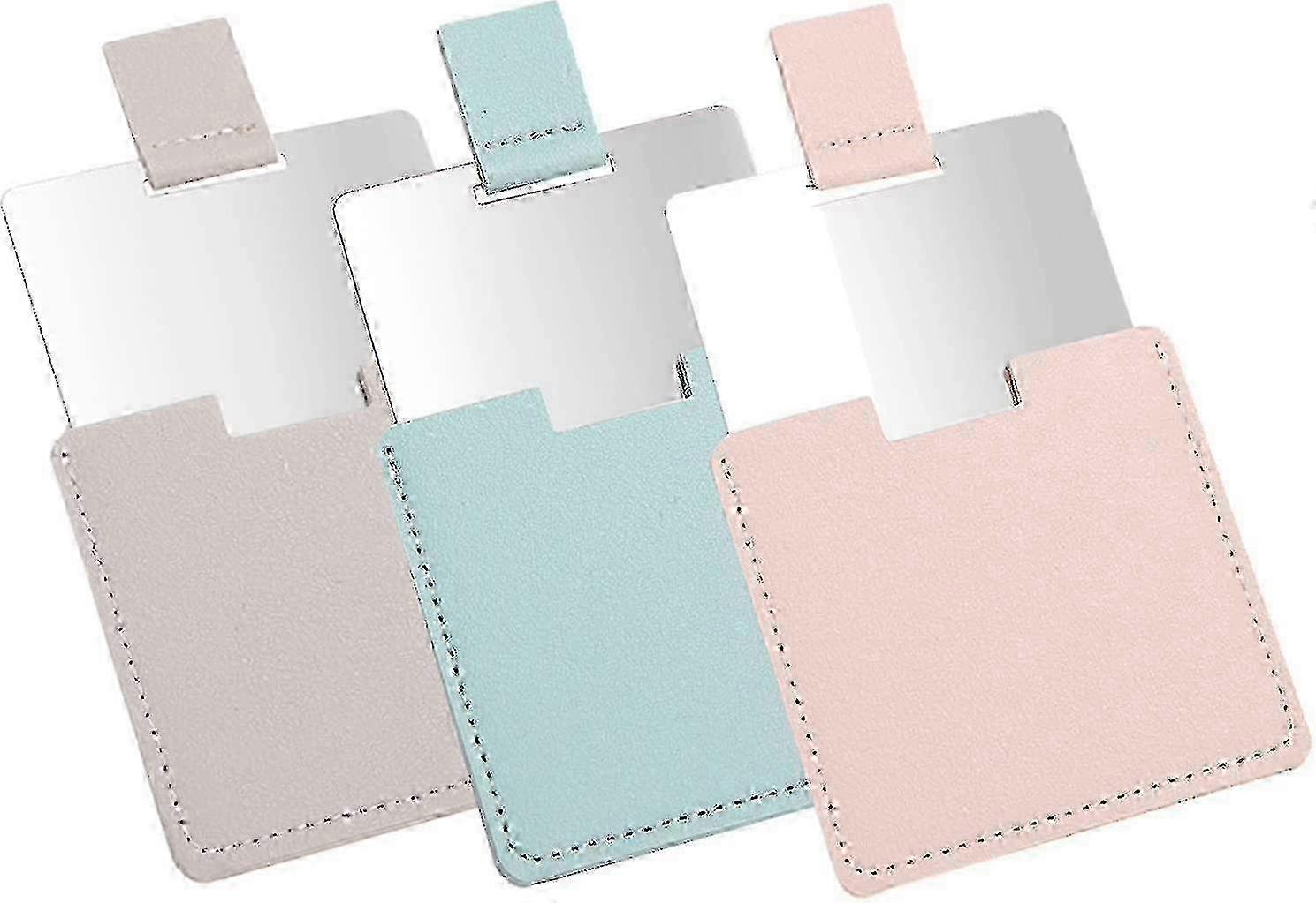 3 Pcs Mini Travel Handheld Makeup Mirror with Case