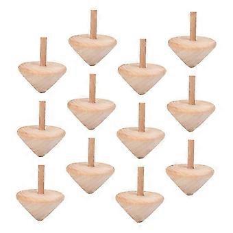 Kids Wooden Gyroscopes Toys 24pc, Colorful Self Twisting Tops
