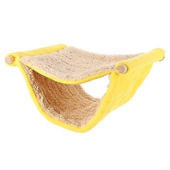 Double Layer Yellow Small Pet Hammock Hanging Bed for Cage Use