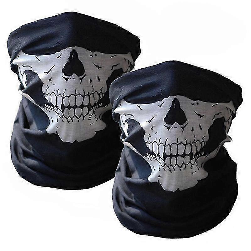2PCS Cool Vélo Ski Demi Face Masque Ghost Écharpe Multi Usage Cache-Cou COD