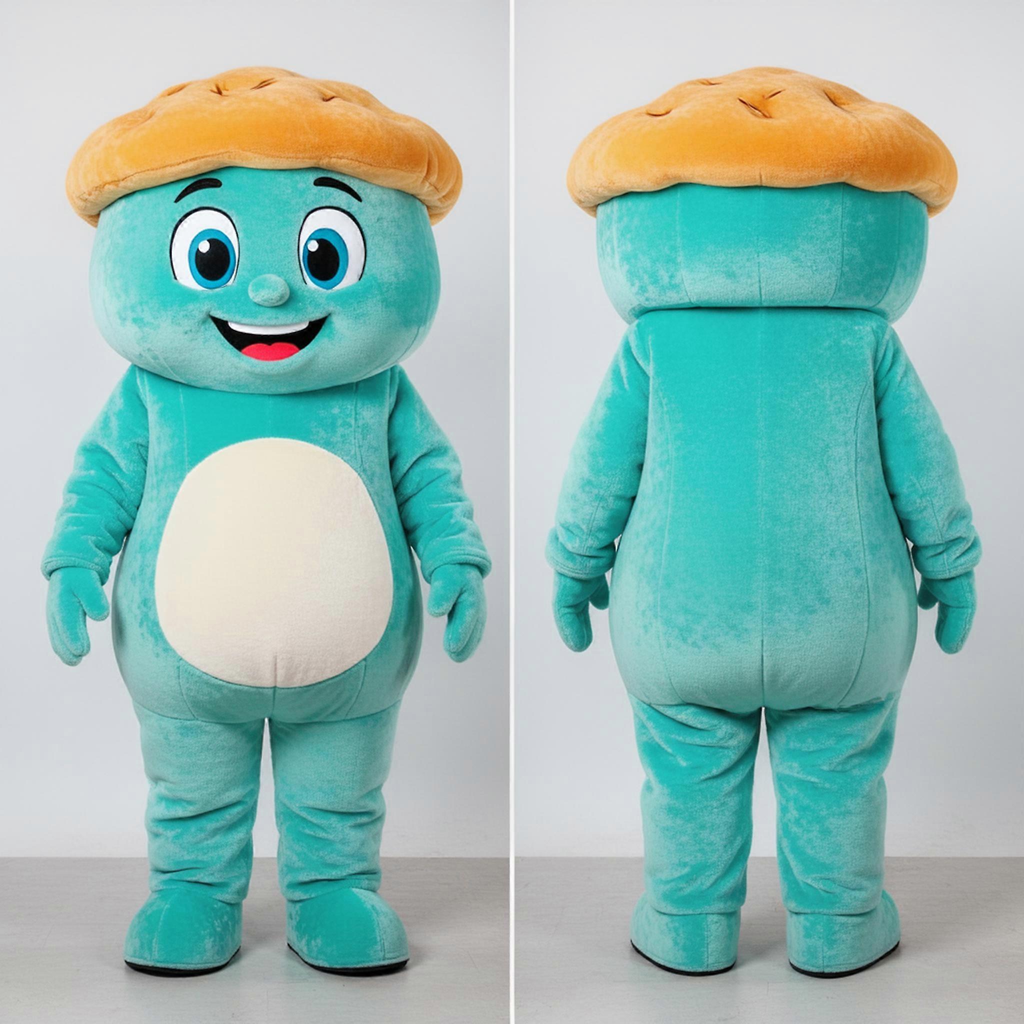 MASTICOT Turquoise Velvety Smiling Shepards Pie Mascot