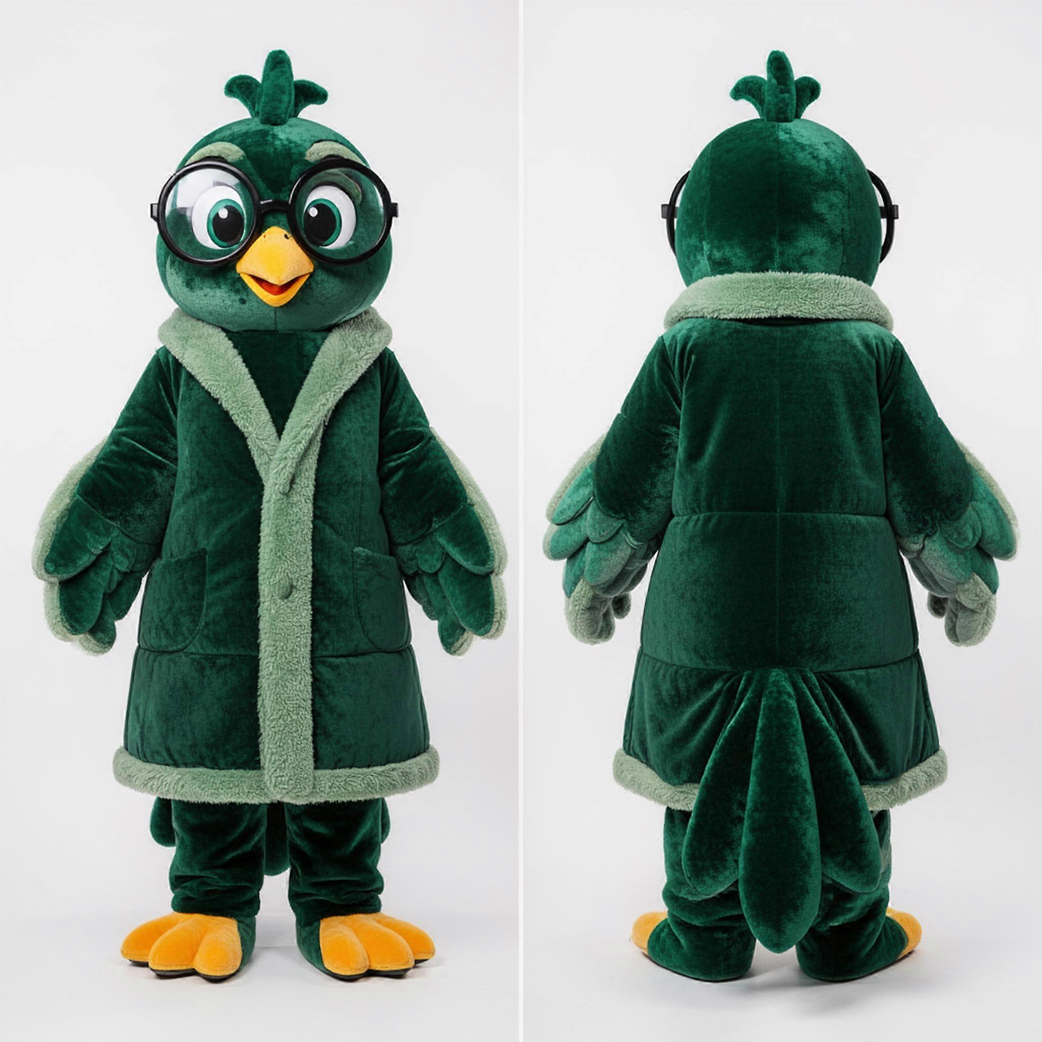 MASTICOT Emerald Green Plumed Dove Mascot
