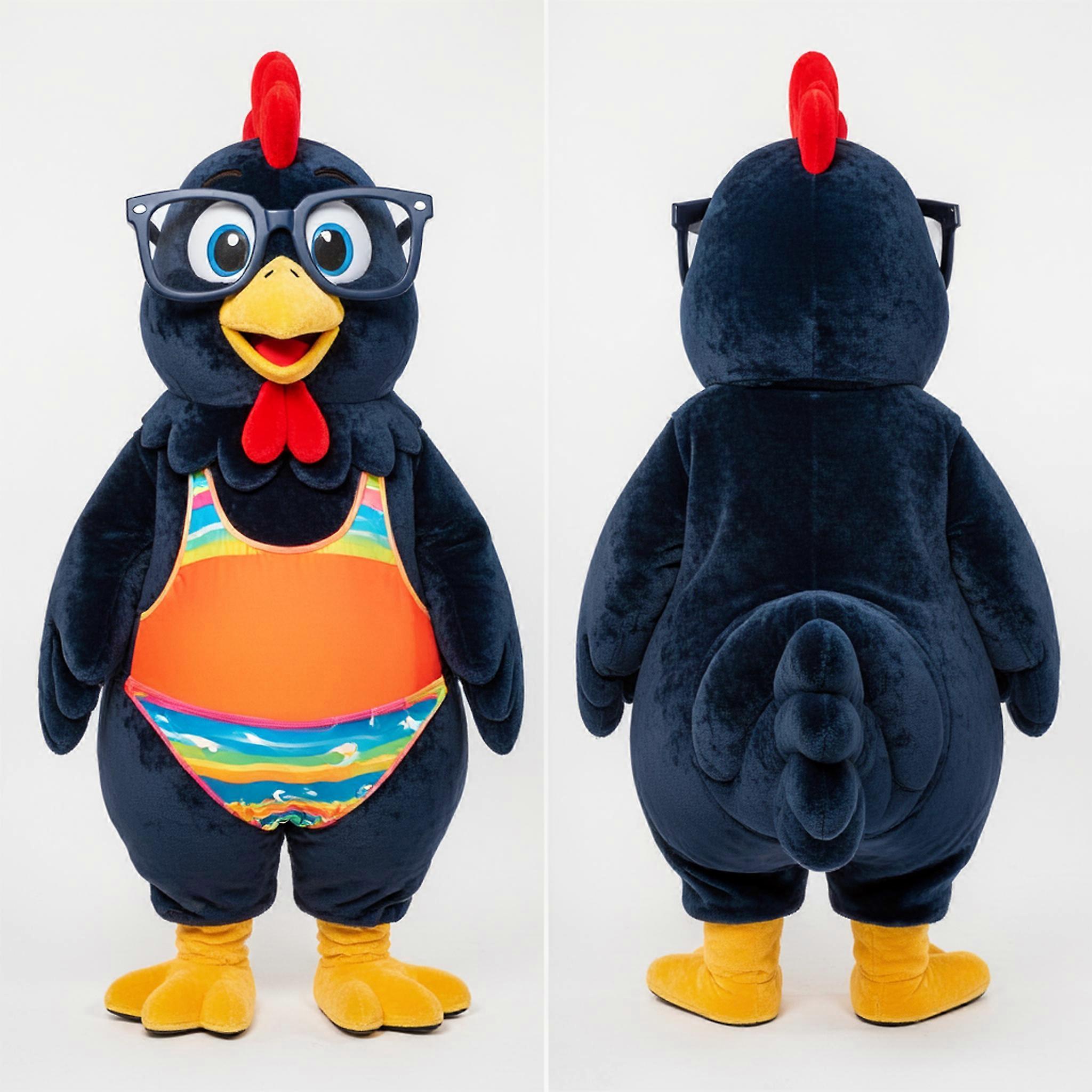 MASTICOT Navy Blue Velvety Hen Mascot