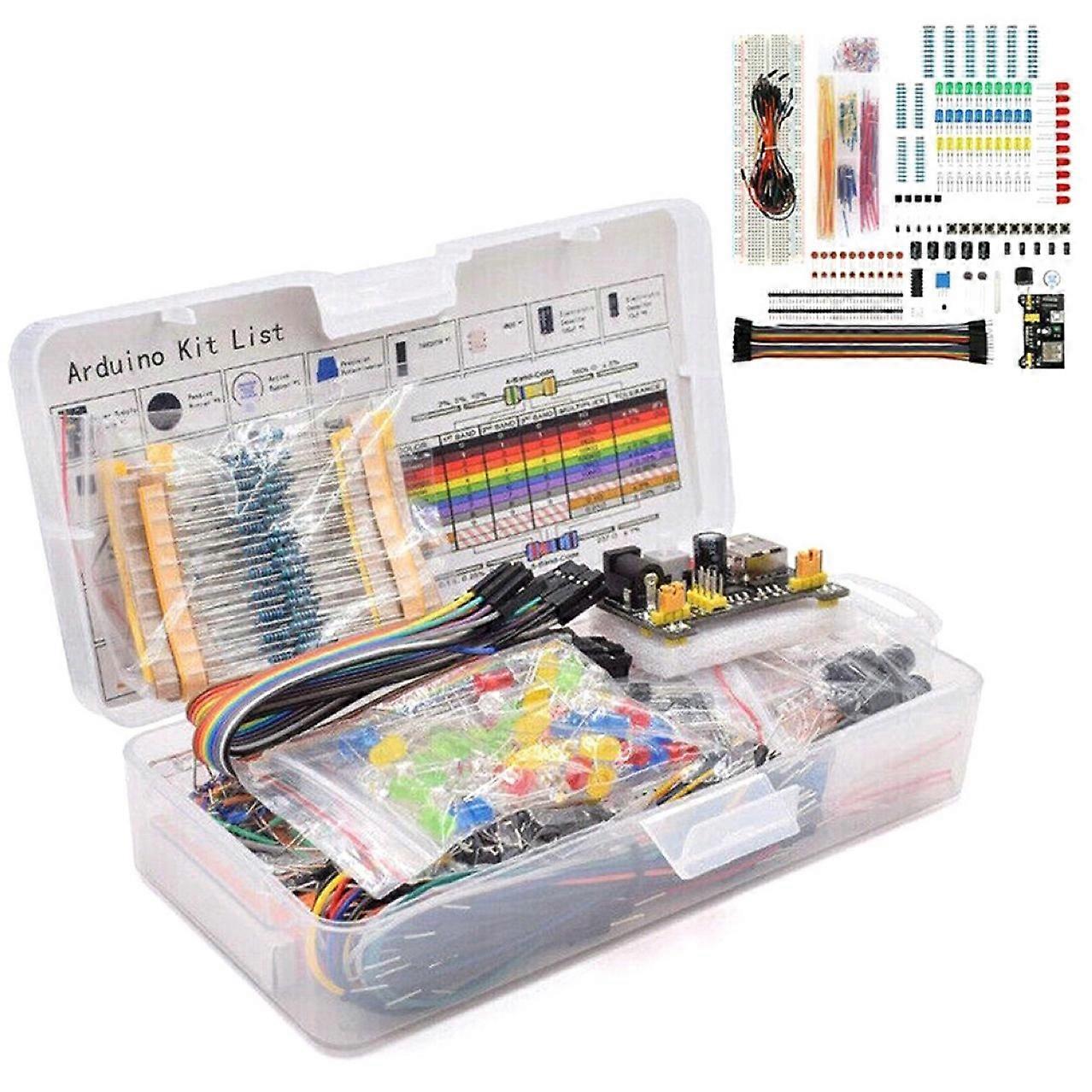 Premium Breadboard Set with Plastic Box and R3 Electronics Components - A Great DIY Starter Kit
