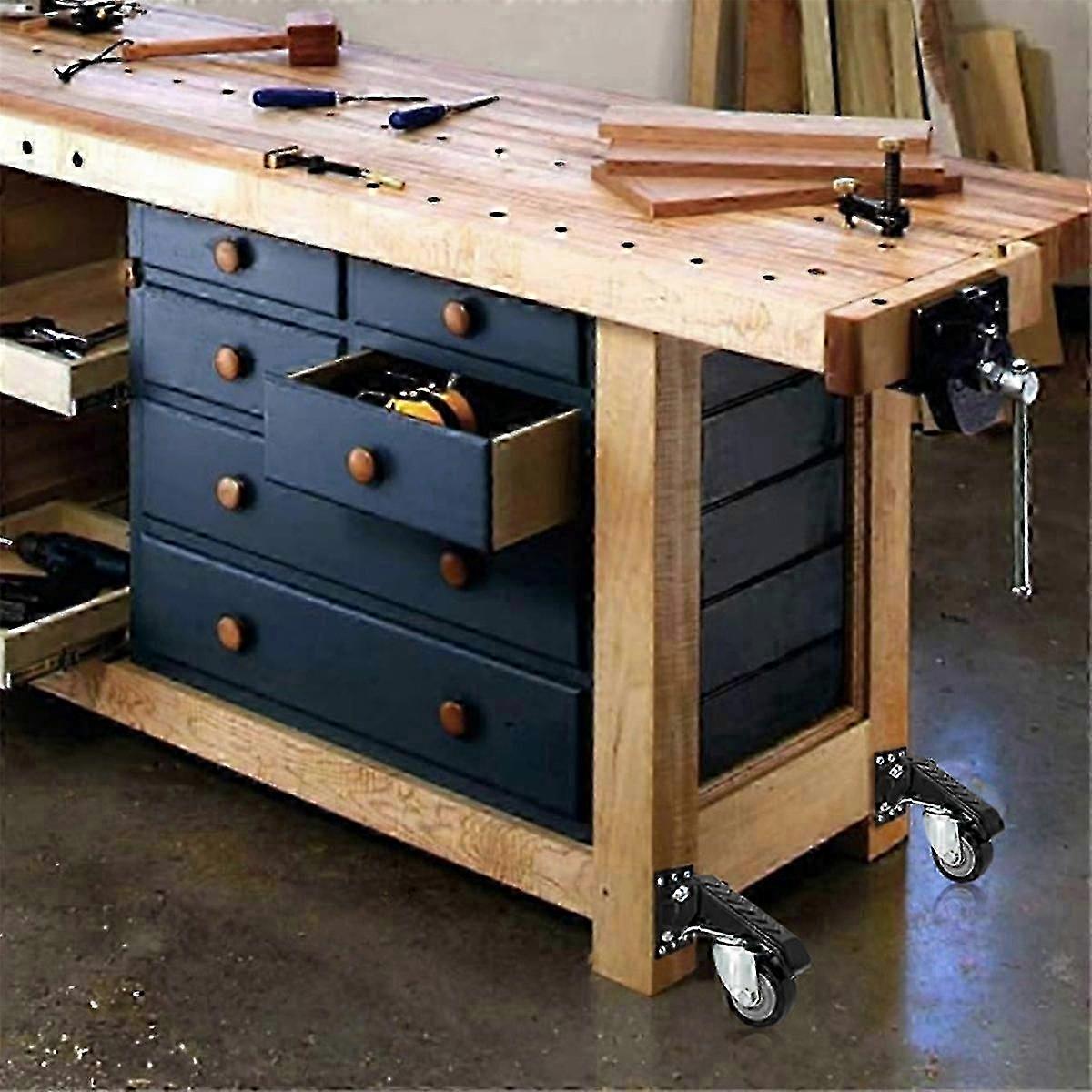 Workbench Caster Kit Heavy Duty Retractable Casters