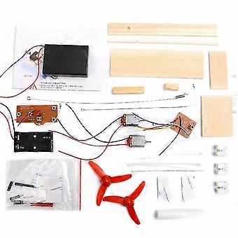 Kit de barco de turbina eólica de madera DIY Control remoto Juguete educativo de ciencia Regalo para niños y adultos