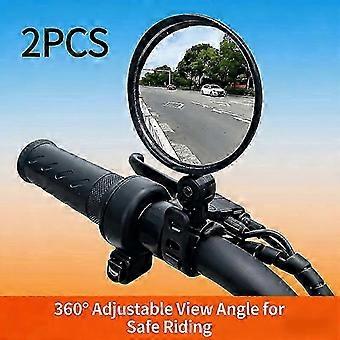 Bicycle Mirrors 2 Pack, Adjustable with Acrylic Lens, 360 Degree Rotation, Universal Handlebar Mount