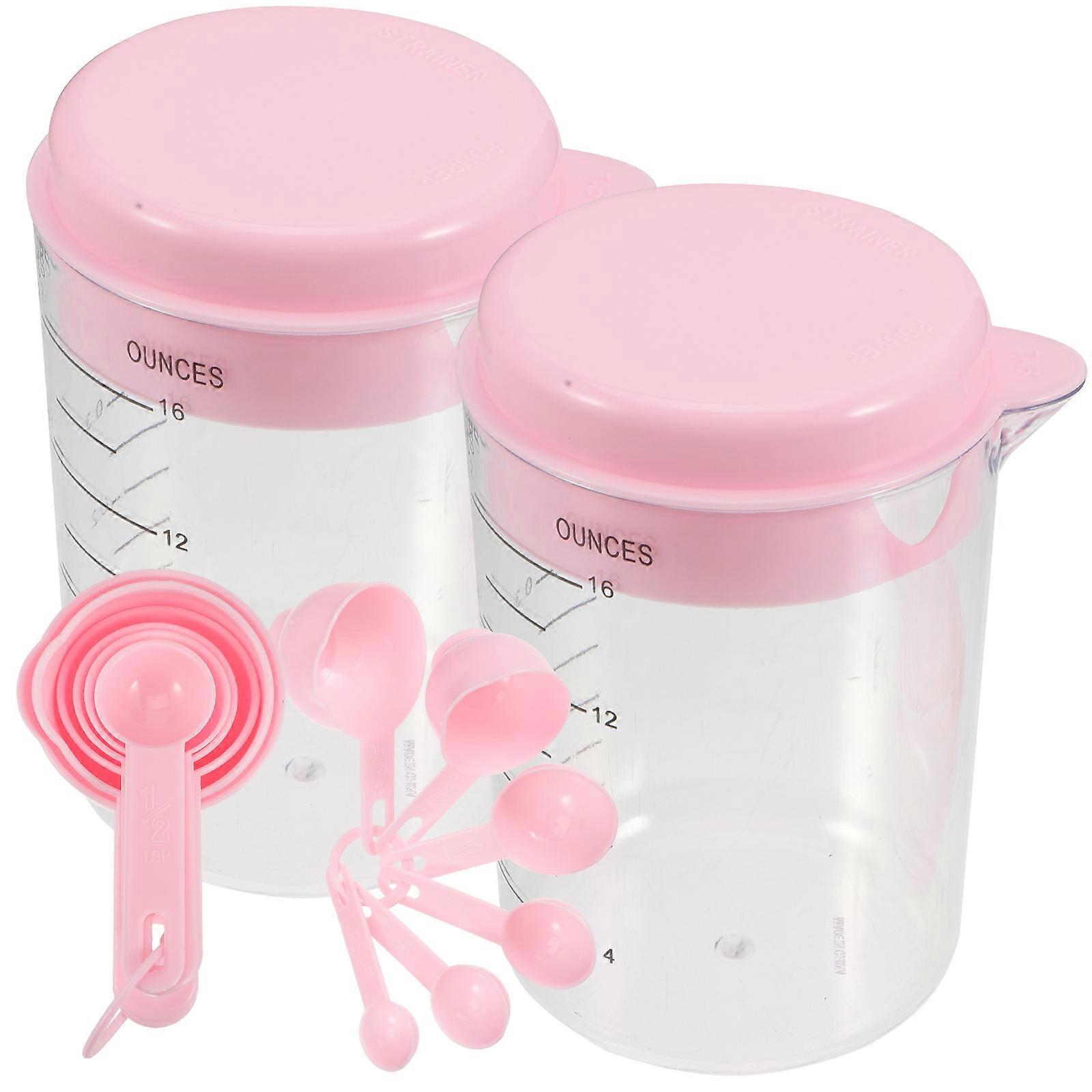 Plastic Measuring Cups and Spoons Set for Baking 2Sets Kitchen Measuring Tools