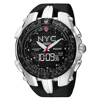 Pulsar Snow quartz Analog Man Watch with PM7019X Rubber Bracelet