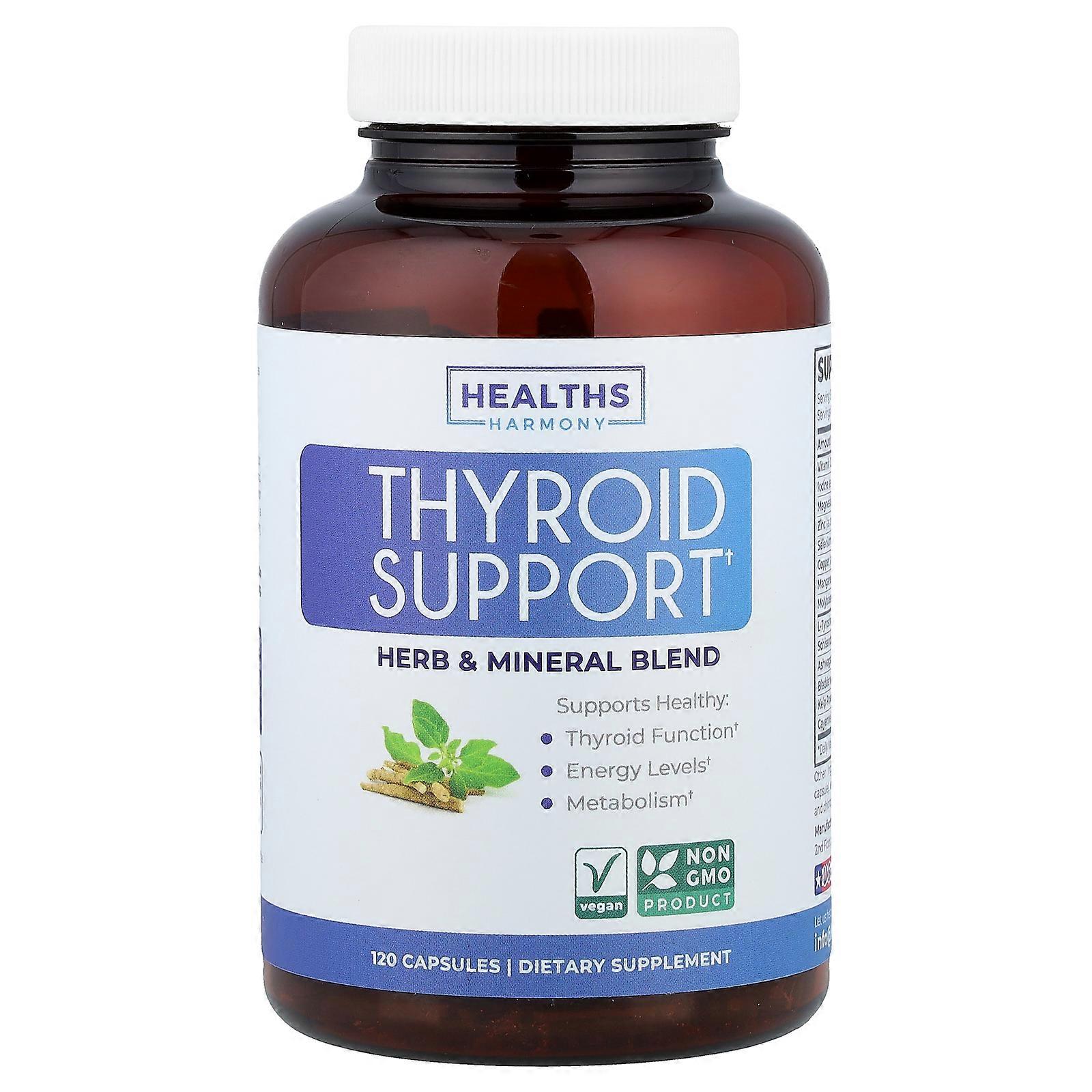 Healths Harmony, Thyroid Support, 120 Capsules
