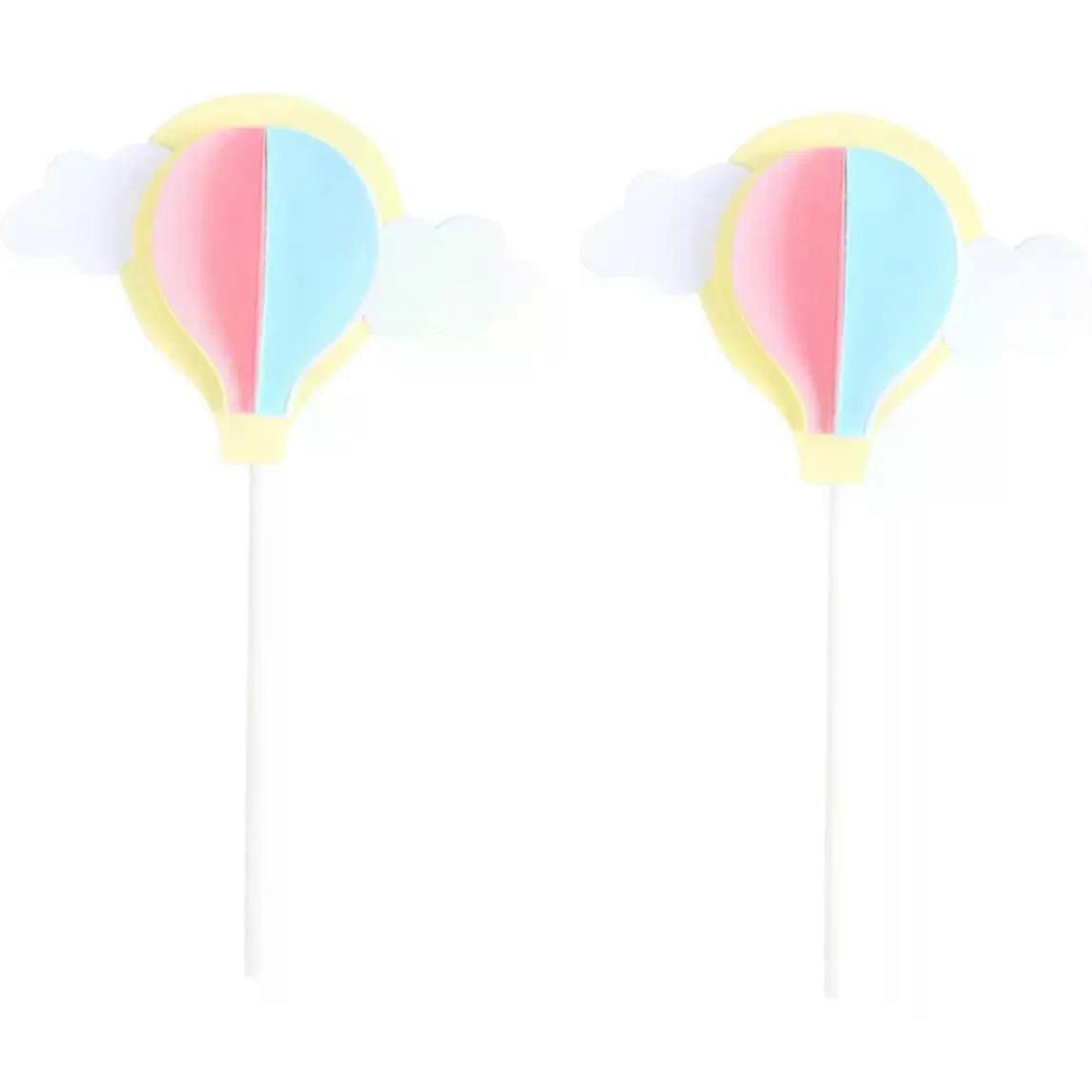 Balloon 3D Paper Cake Insert Card 2pcs Yellow
