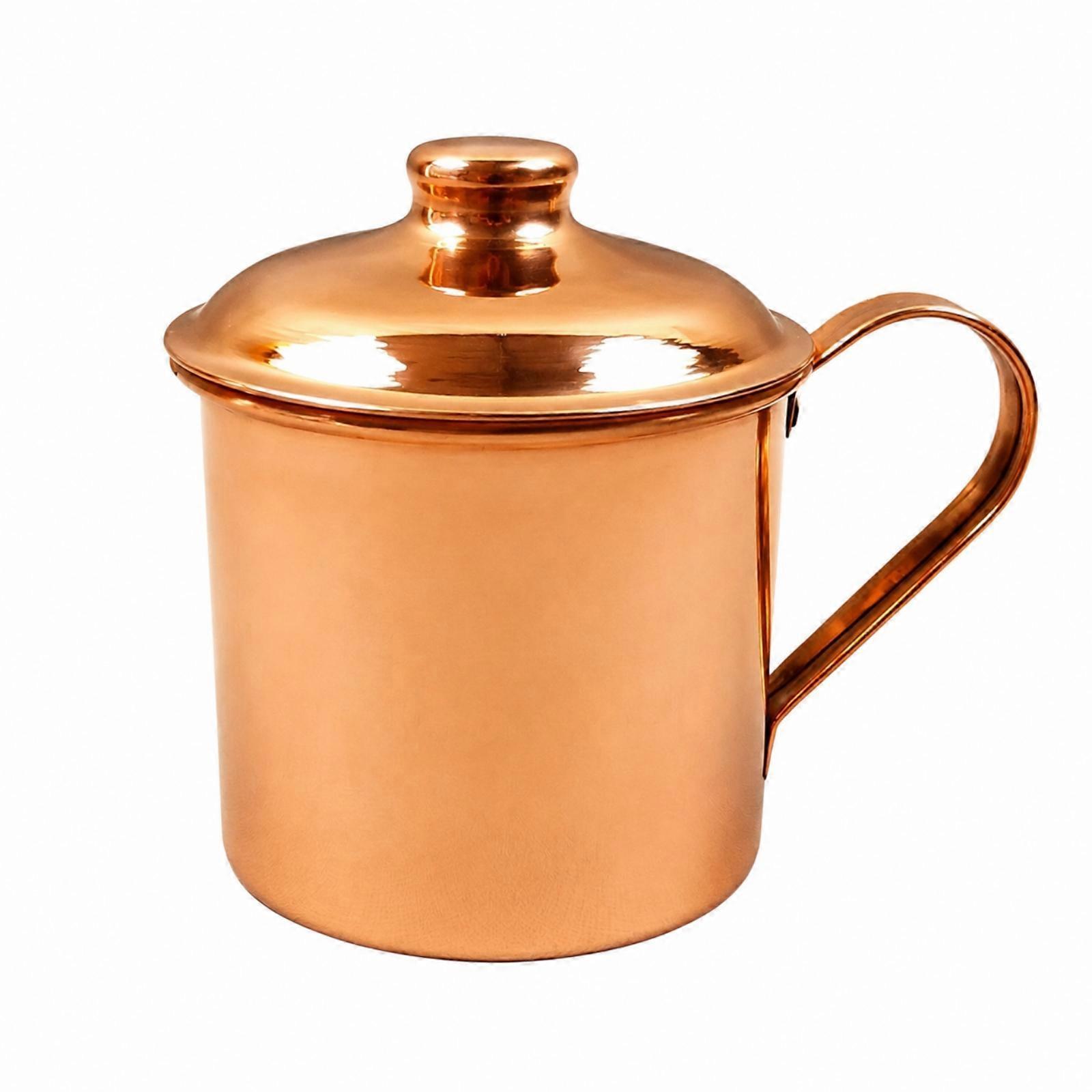 Solid Copper Tumbler with Lid Safe Material Drinkware Rustic
