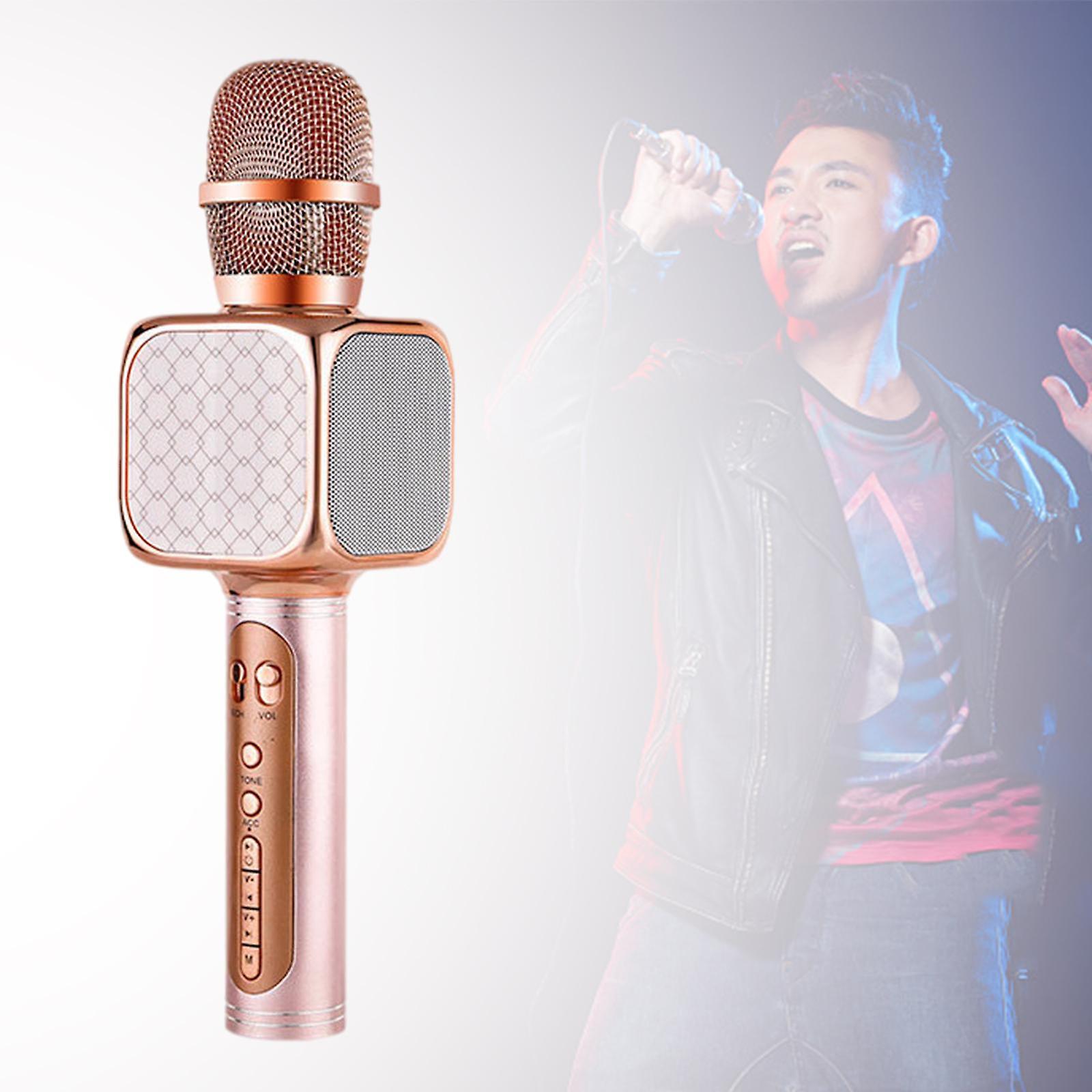 Handheld Karaoke Mic Bluetooth 4.2 Wireless Microphone Singing Machine Pink