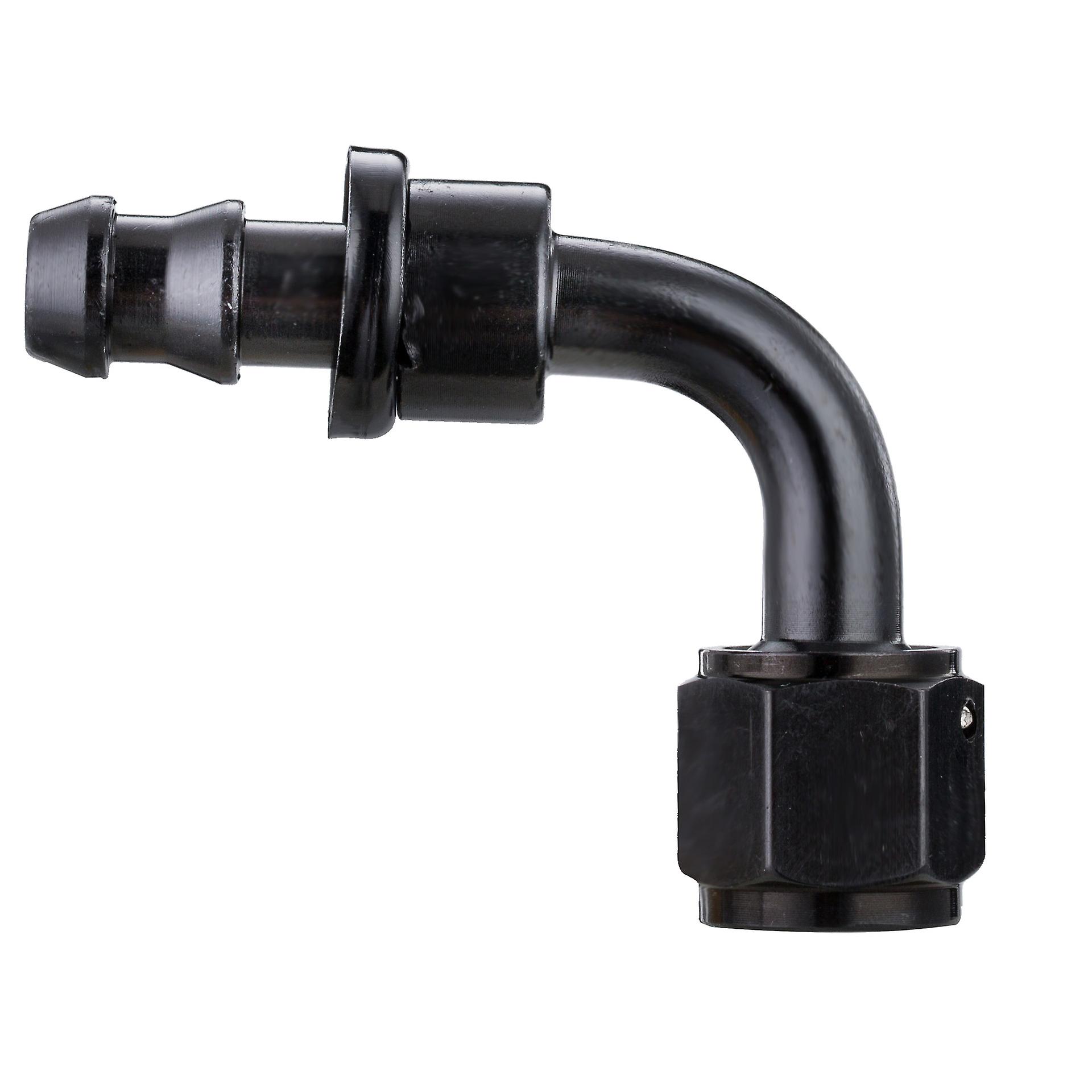 Kraftstoffschlauchverschraubung 90 Grad Push-On Socketless Schwarz ersetzen für AN-8 Push-On-Schlauch (1 Stück, schwarz)