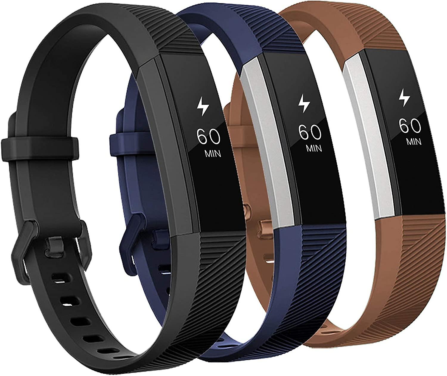 عصابات متوافقة مع Fitbit Alta و Fitbit Alta HR ، 3 حزم أساور سيليكون ناعمة لأشرطة Fitbit Alta Hr مع مشبك معدني آمن للرجال النساء ،