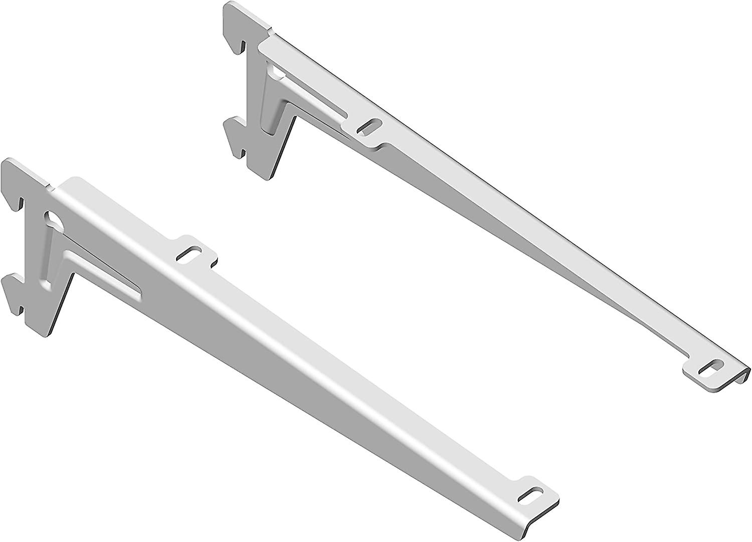Set of 2 shelf brackets for rack, white 23 cm