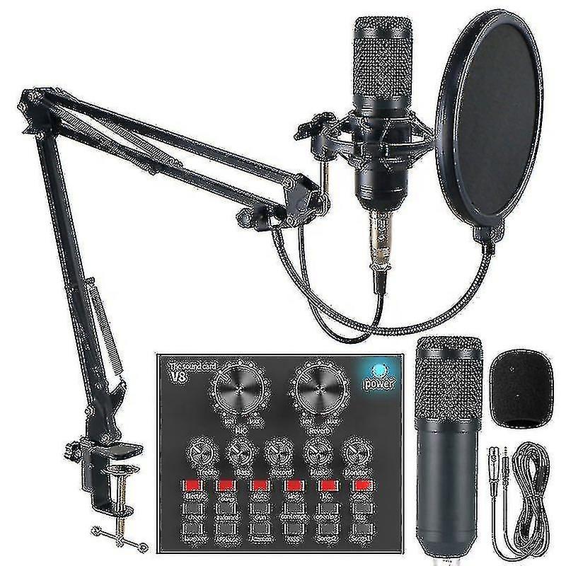 Professional Studio Audio Interface Recording External Live Bm-800 Karaoke Mic V8 Sound Card For Condenser Microphone Aikeco
