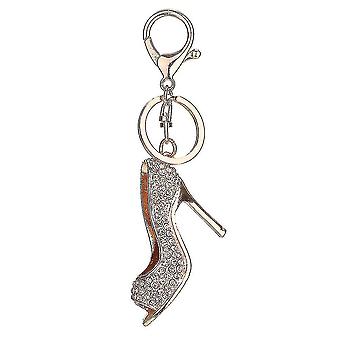 Portachiavi A Sacchetto Di Cristalli NISCAYA – Forma Di Fiore Con Strass – Accessorio Borsa Donna Argento