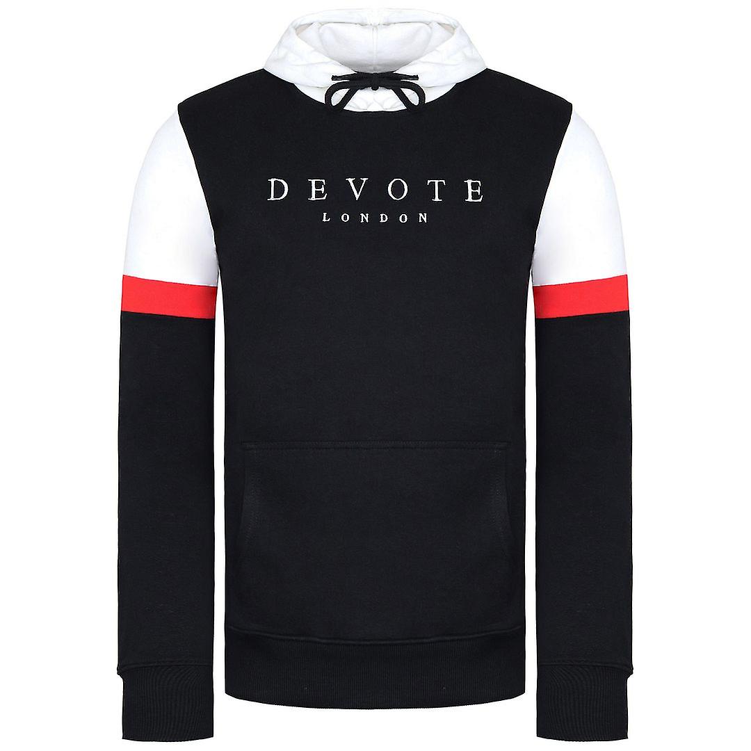Devote London Long Sleeve Black/White Pullover Men Epps Hoodie AW015 BLACK WHITE