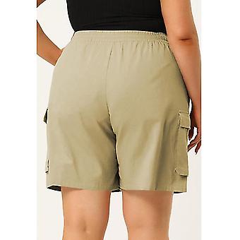 Women Summer Cargo Shorts High Waisted Bottoms Solid Color Pants