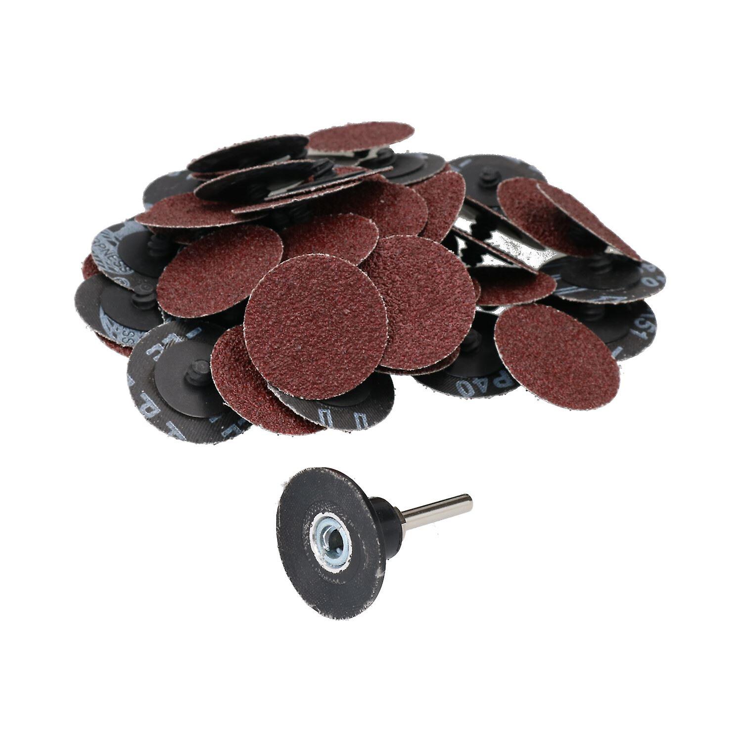 50mm Quick Change Rubber Backing Pad Adapter + 50pc 40 Grit Sanding Pads